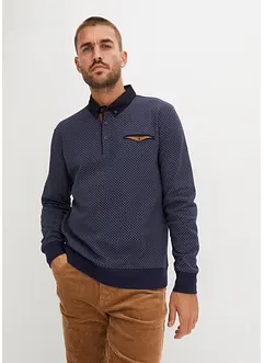 Elegant sweatshirt med pikékrage, bonprix