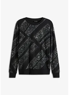 Mönstrad sweatshirt med rund halsringning, bonprix