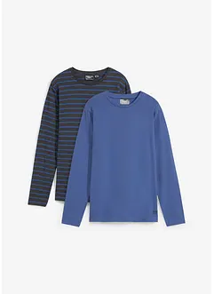 Långärmad T-shirt i ekologisk bomull (2-pack), bonprix