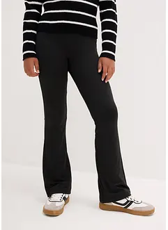 Flared jerseybyxa med ruggad insida, bonprix
