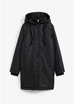 Vadderad parkas med avtagbar huva och justerbar midja, bonprix