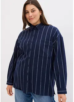 Flanellskjortblus i oversizemodell, bonprix