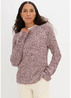 Stickad tröja med knappar, bonprix