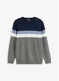 Tröja med colour blocking-look och bomull, bonprix