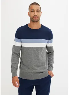 Tröja med colour blocking-look och bomull, bonprix