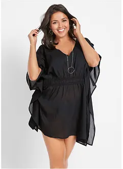 Transparent strandtunika med V-ringning, bonprix