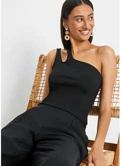 Cold shoulder-linne med ekologisk bomull, bonprix