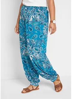 Mönstrad haremsbyxa i jersey av följsam viskos, bonprix