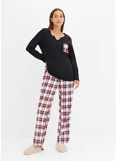 Pyjamas med flanellbyxa, bonprix