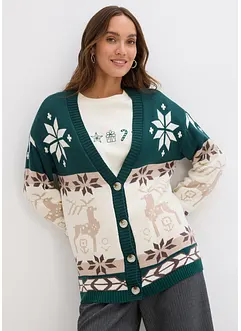 Cardigan med julmotiv, bonprix