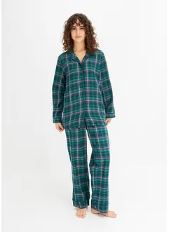 Vävd flanellpyjamas, bonprix