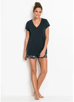 Pyjamas med shorts, av ren bomull, bonprix