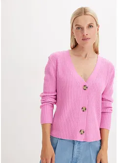 Ribbstickad cardigan, bonprix