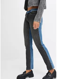 Straight Jeans Low Waist, Colour Blocking, bonprix