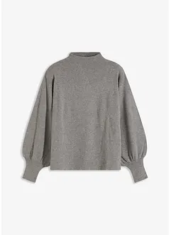 Stickad tröja med ballongärmar, bonprix