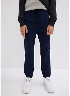 Stretchig dra på-byxa med cargofickor för barn, Slim Fit, bonprix