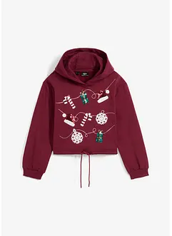 Sweatshirt med huva i ekologisk bomull, bonprix