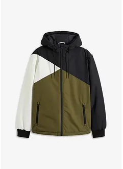 Vinterjacka med huva och blockfärger, bonprix