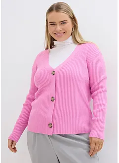 Ribbstickad cardigan, bonprix