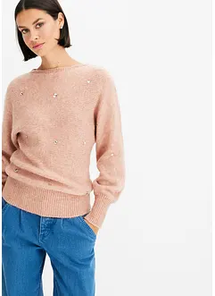 Tröja med stora glitterstenar, bonprix