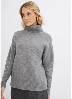 Polotröja med strass, bonprix
