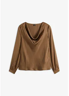 Blus i fin satin, bonprix