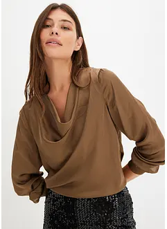 Blus i fin satin, bonprix