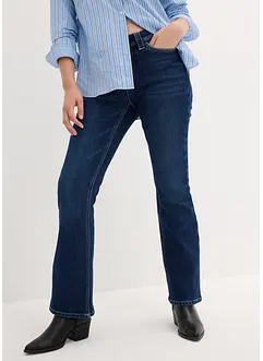 Bootcut Jeans Mid Waist, fodrade och mjuka, bonprix