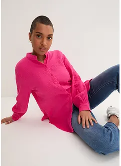 Oversize-muslinblus i bomull, lång modell, bonprix
