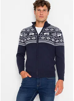 Hudvänlig lusemönstrad cardigan i ren bomull, bonprix