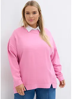 Oversize-sweatshirt med korta slitsar i fållen, bonprix