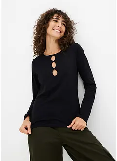 Långärmad topp med cut-outs, bonprix