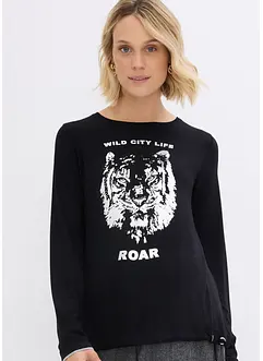 Långärmad topp med tigermotiv, bonprix