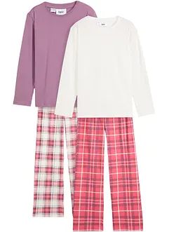 Barnpyjamas  i ekologisk bomull (dubbelpack), bonprix