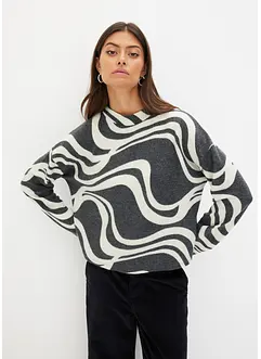 Mjuk ribbstickad topp, bonprix