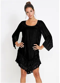 Strandtunika i viskos med spets, bonprix