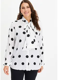 Knytblus  med ballongärmar, bonprix