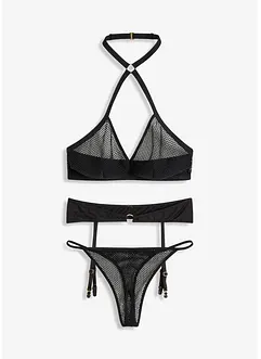 Bralette + stringtrosa + strumpebandshållare (set med 3 delar), VENUS