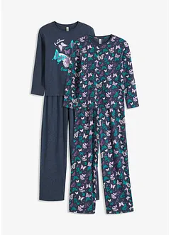 Pyjamas med ekologisk bomull (dubbelpack med 2 delar), bonprix