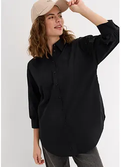 Oversizeblus i bomull med trekvartsärm, bonprix