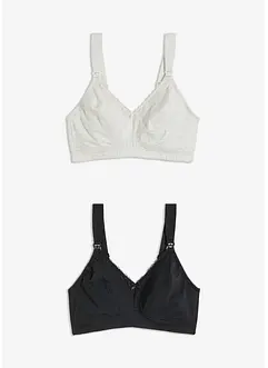 Amningsbehå utan bygel med ekologisk bomull (2-pack), bonprix