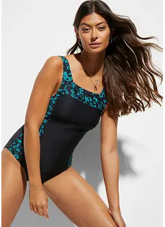 Baddräkt med fyrkantig ringning och medelhög formande effekt, bonprix