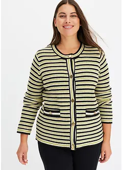 Stickad kofta med eleganta knappar, bonprix