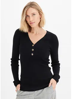 Ribbstickad tröja med viskos, bonprix
