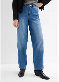 Baggy Jeans Mid Waist av ett lätt och mjukt material med bomull och Lyocell, bonprix