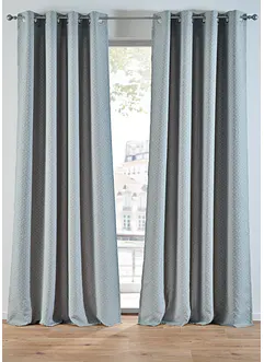 Gardinlängd i jacquard med grafiskt mönster (1-pack), bonprix