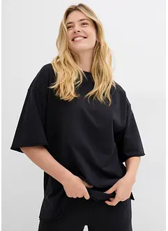 Lång sweatshirt i vid modell med sidslitsar, bonprix