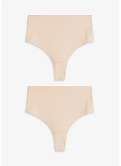 Sömlös stringtrosa med lätt formande effekt (2-pack), bonprix