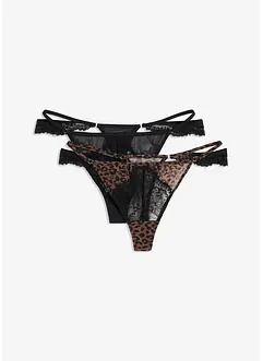 Stringtrosa med höga benöppningar (2-pack), bonprix