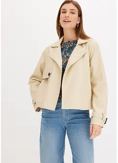 Kort trenchcoat i skinnimitation, bonprix